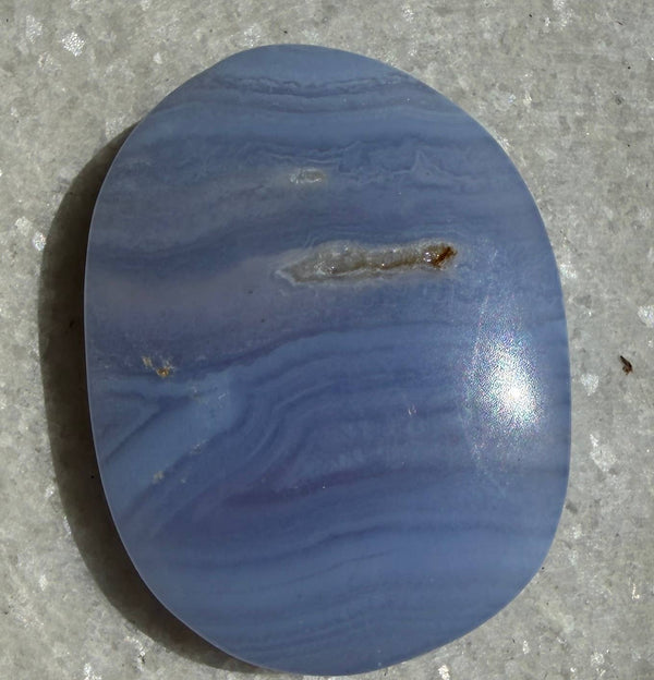 Blue Lace Agate Palm Stone