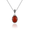 Carnelian & Sterling Silver Crown Necklace
