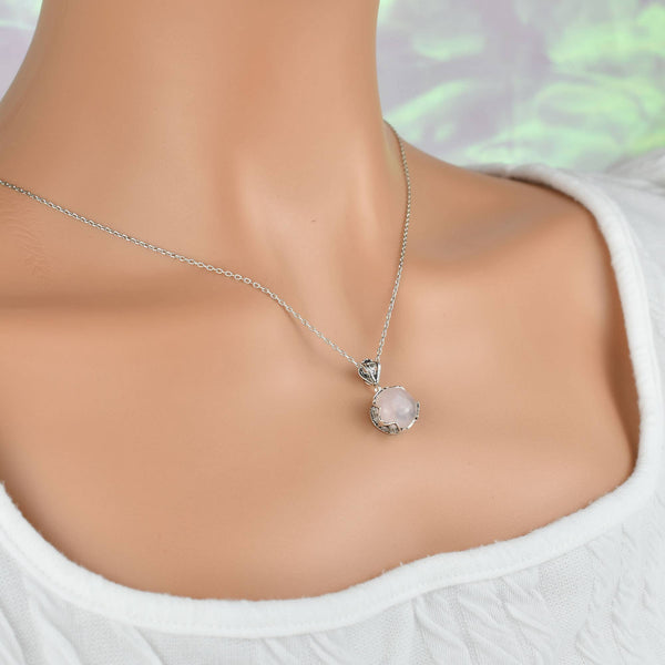 Rose Quartz & Sterling Silver Necklace
