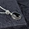 Black Onyx & Sterling Silver Heart Necklace