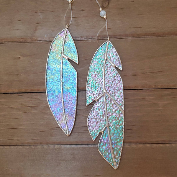 Iridescent Glass Feather Set