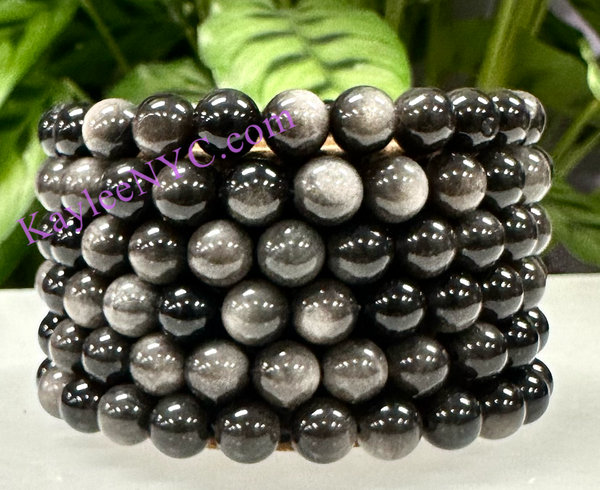 Silver Sheen Obsidian Bracelet