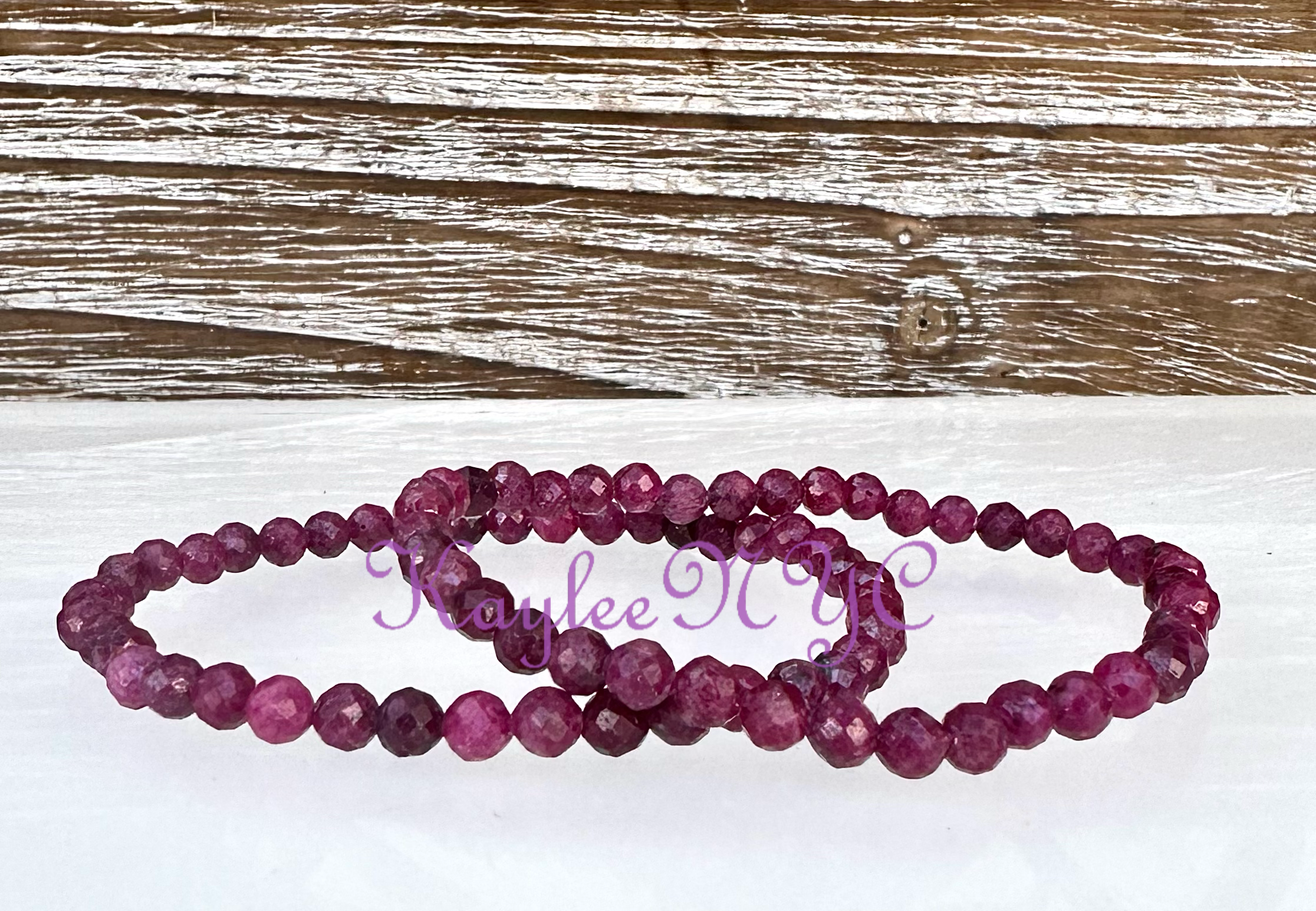 Ruby Faceted 4mm Bracelet