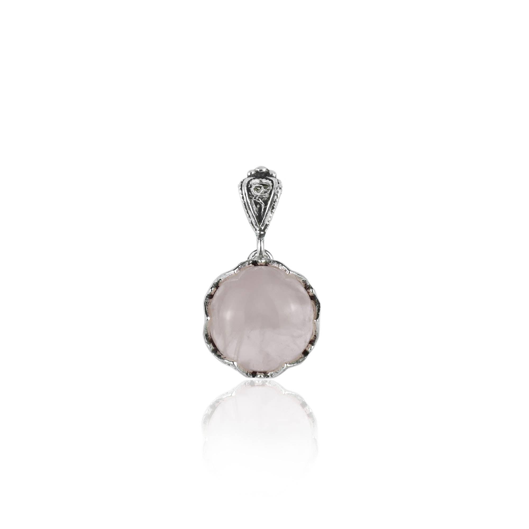Rose Quartz & Sterling Silver Necklace