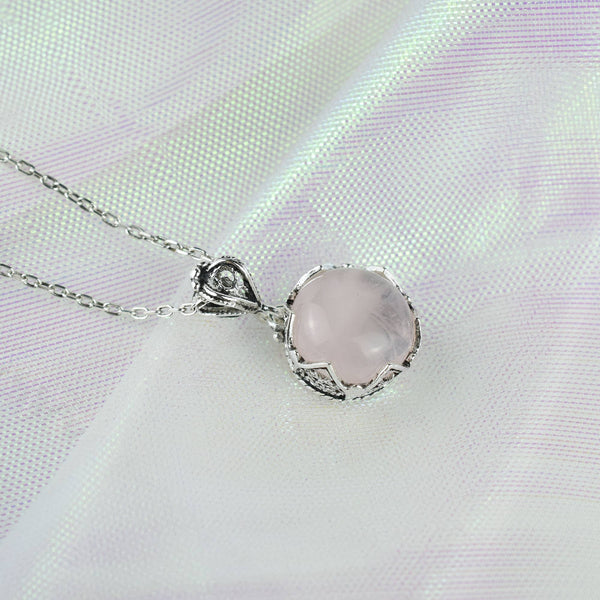 Rose Quartz & Sterling Silver Necklace