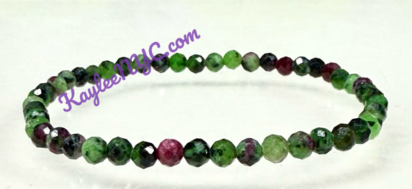 Faceted Ruby Zoisite Bracelet