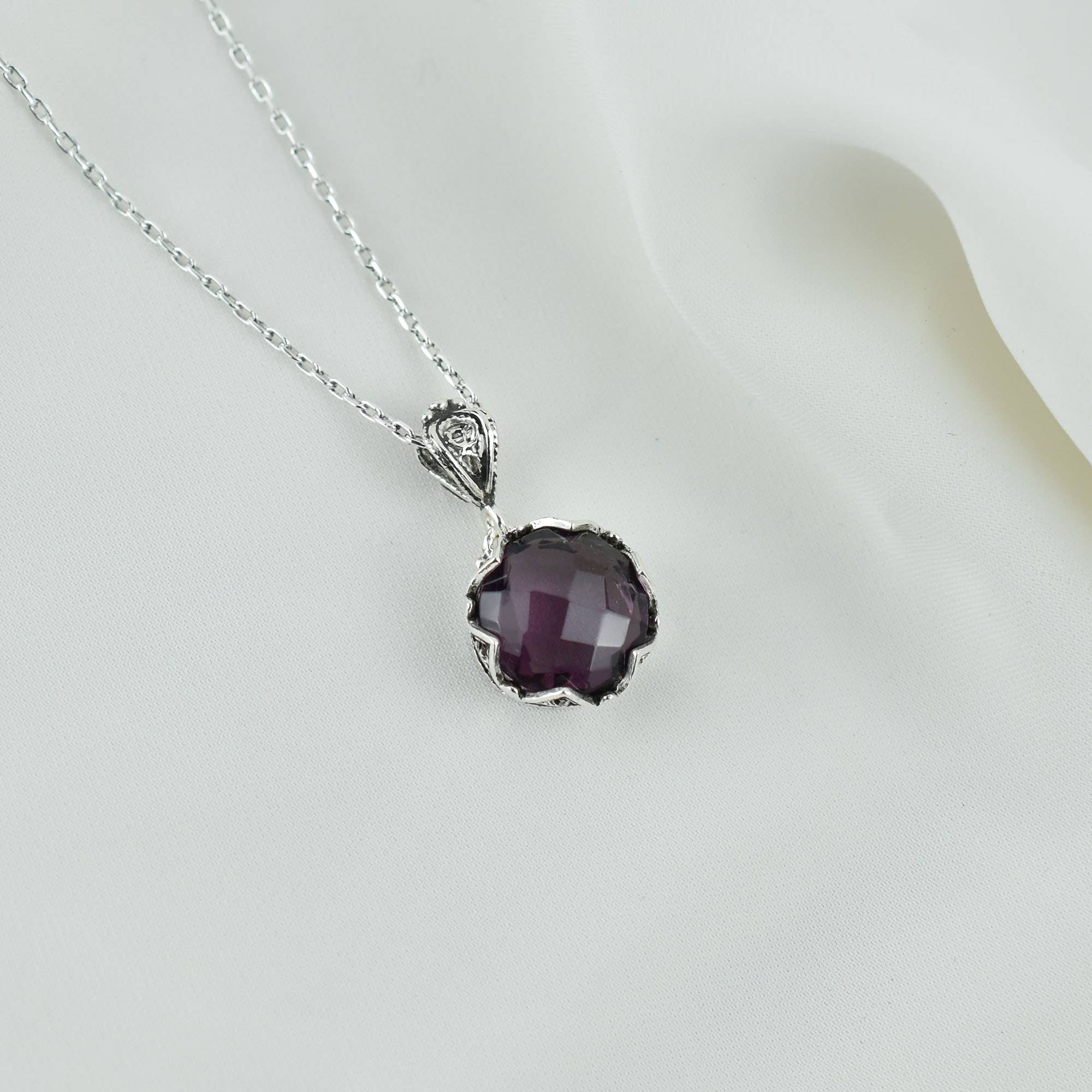 Amethyst & Sterling Silver Necklace