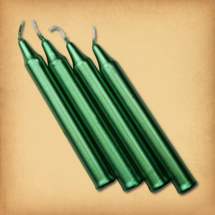 Green metallic chime candles