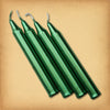 Green metallic chime candles
