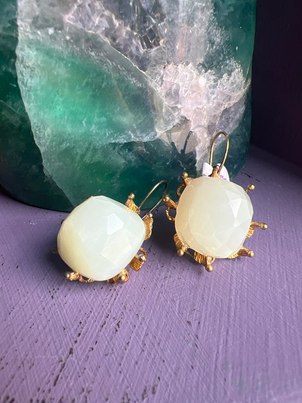 Calcite Earrings with Gold Vermeil Earrings