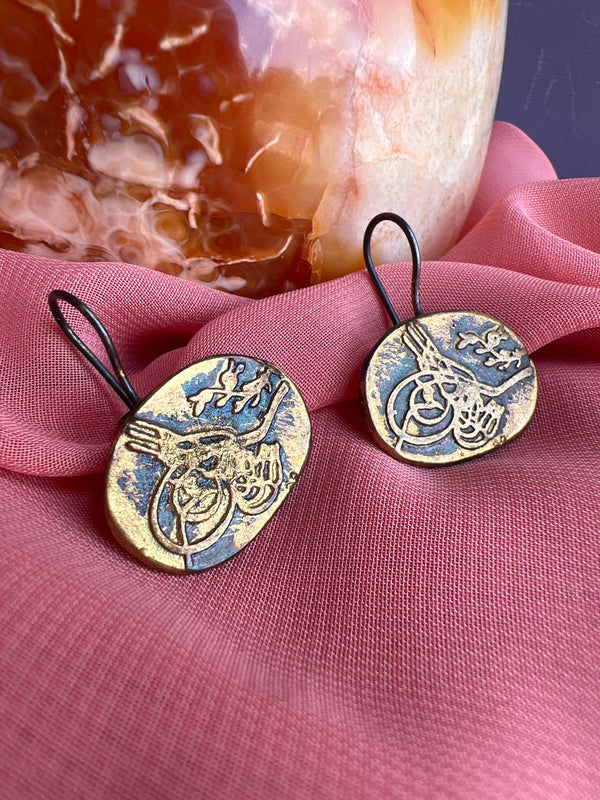 Turkish Zeri Mahbub Coin Earrings