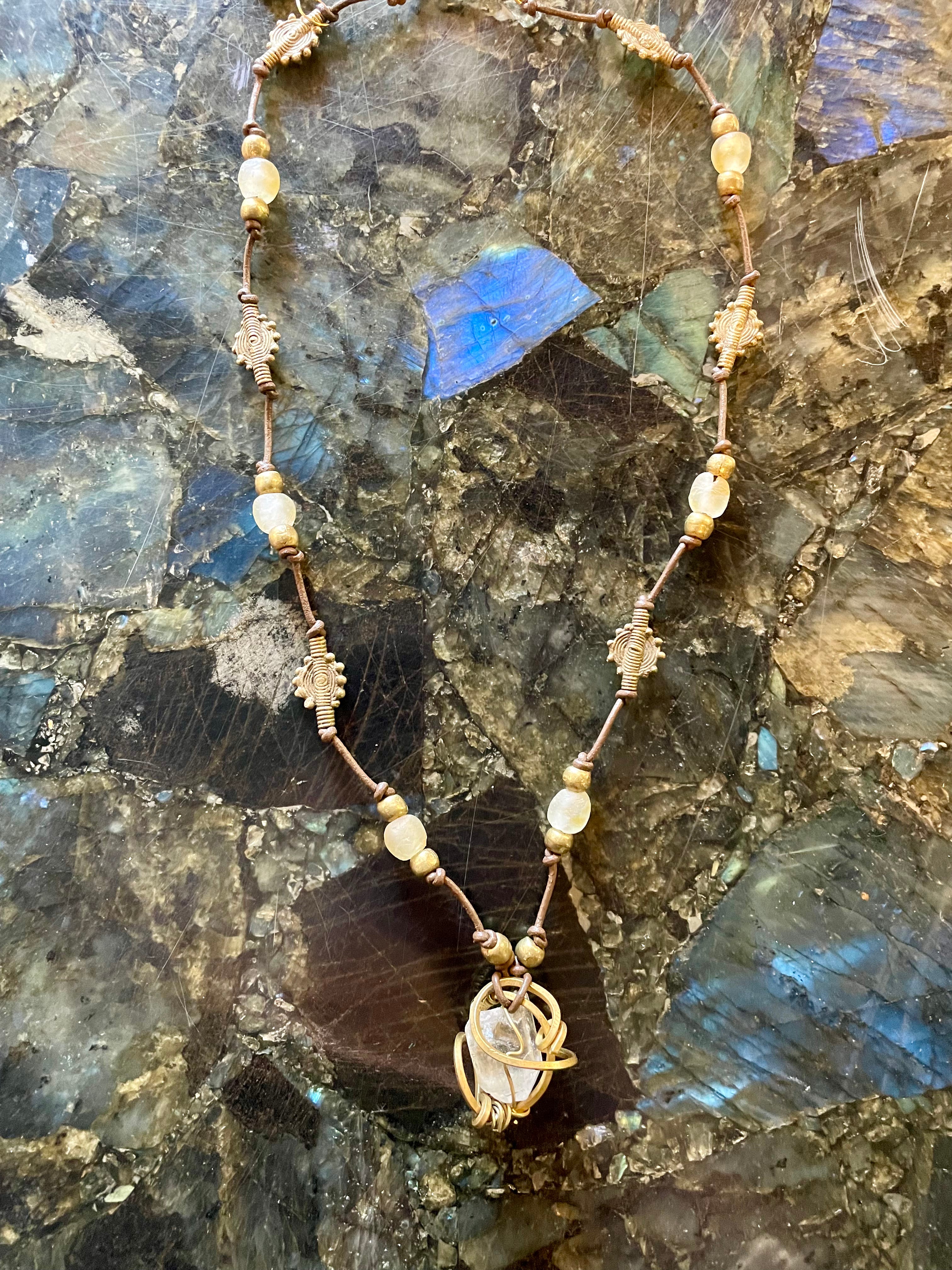 Wire-Wrapped Quartz Pendant