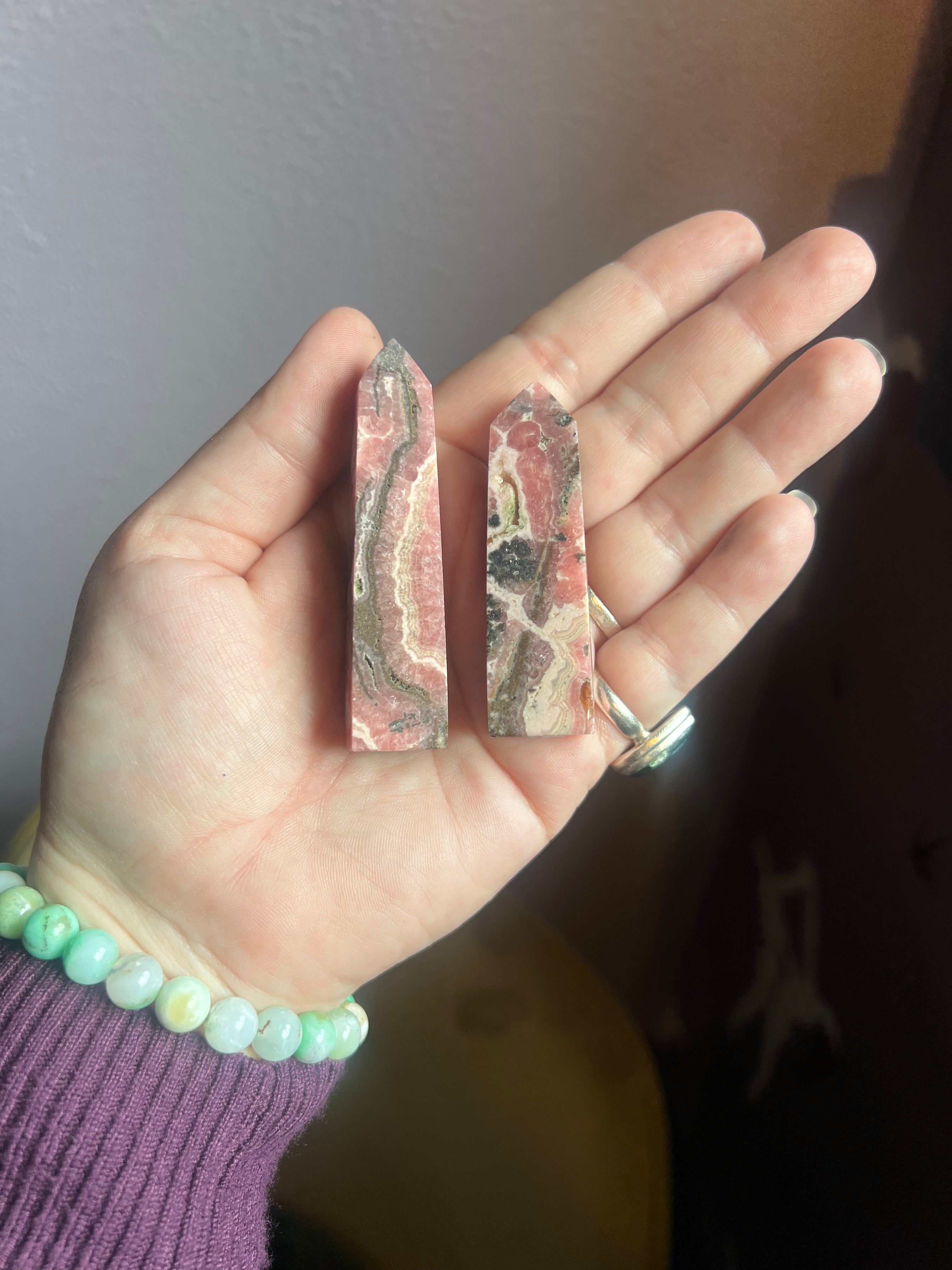 Natural Rhodochrosite Obelisk