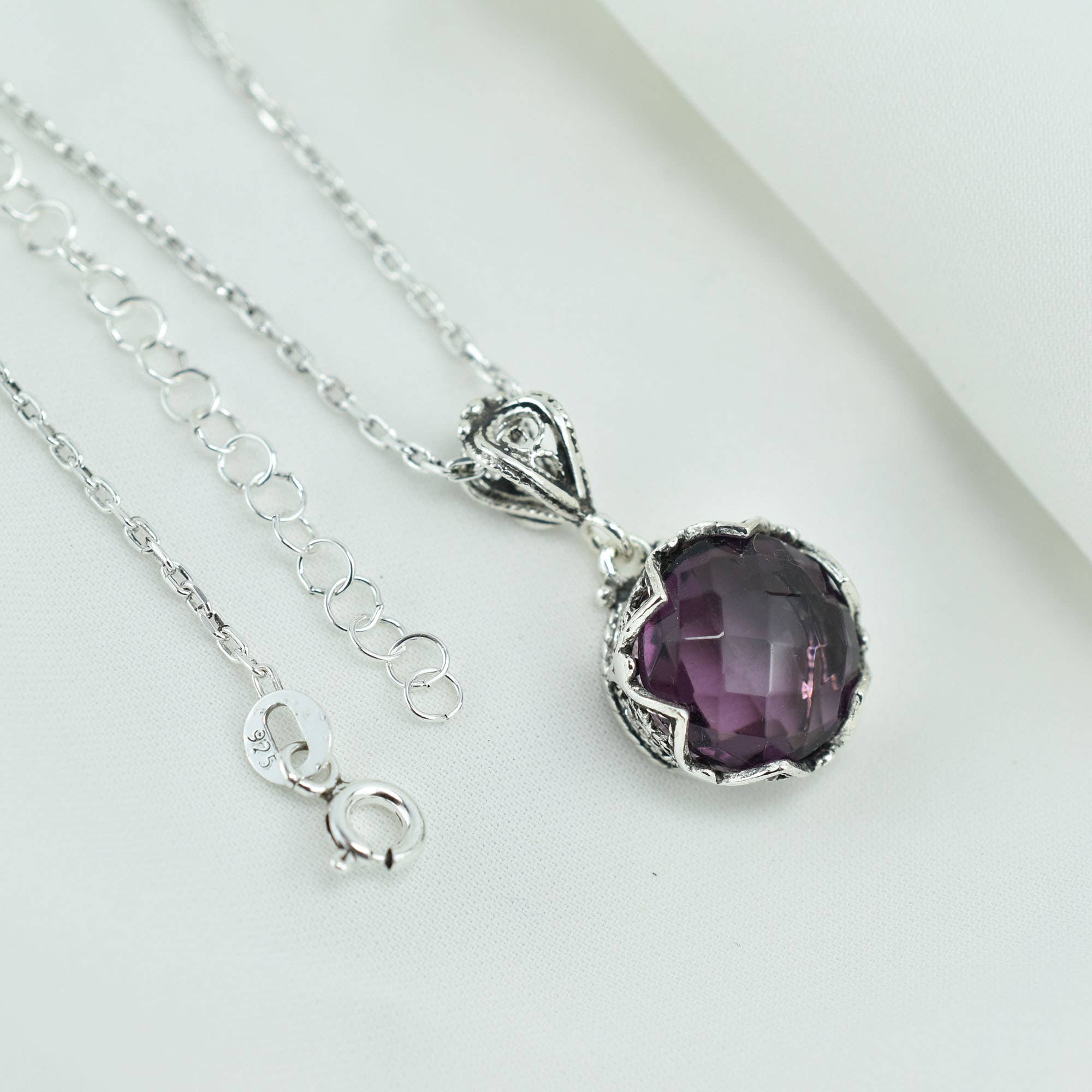 Amethyst & Sterling Silver Necklace