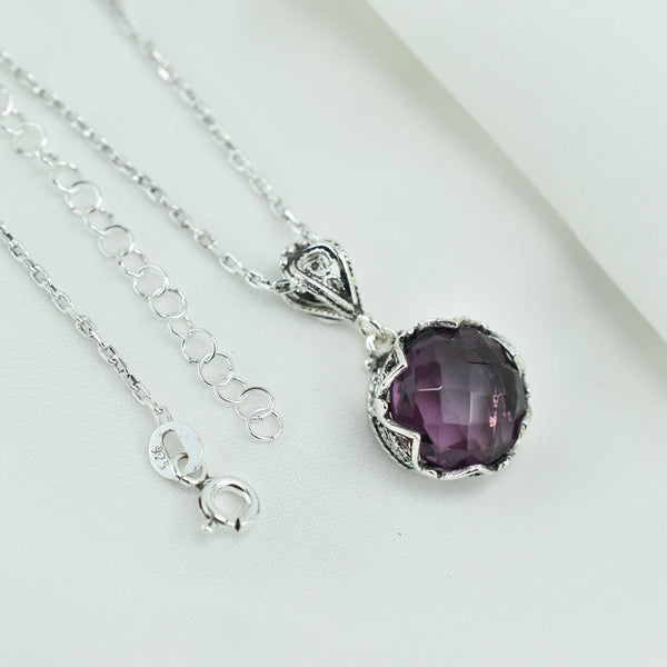 Amethyst & Sterling Silver Necklace
