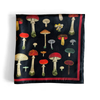 Vintage Black Mushroom Silk Bandana - 17 x 17 Inches