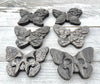 Silver Sheen Obsidian Butterfly Carvings