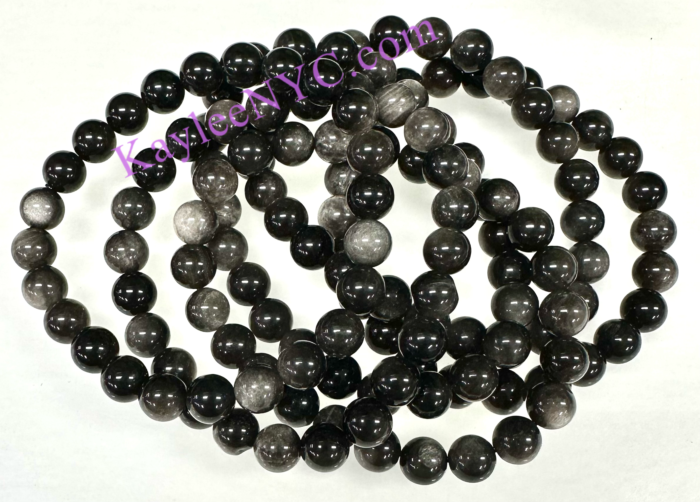 Silver Sheen Obsidian Bracelet