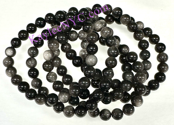 Silver Sheen Obsidian Bracelet