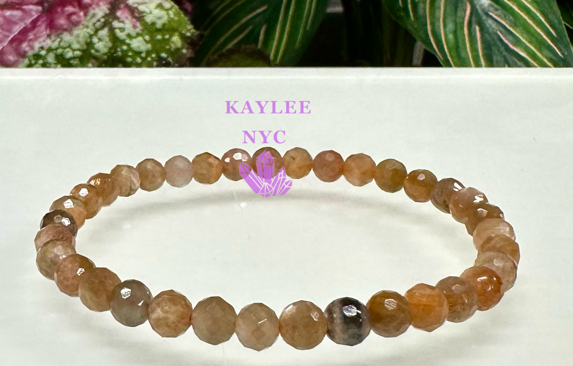Peach Moonstone Faceted Bracelet 6mm