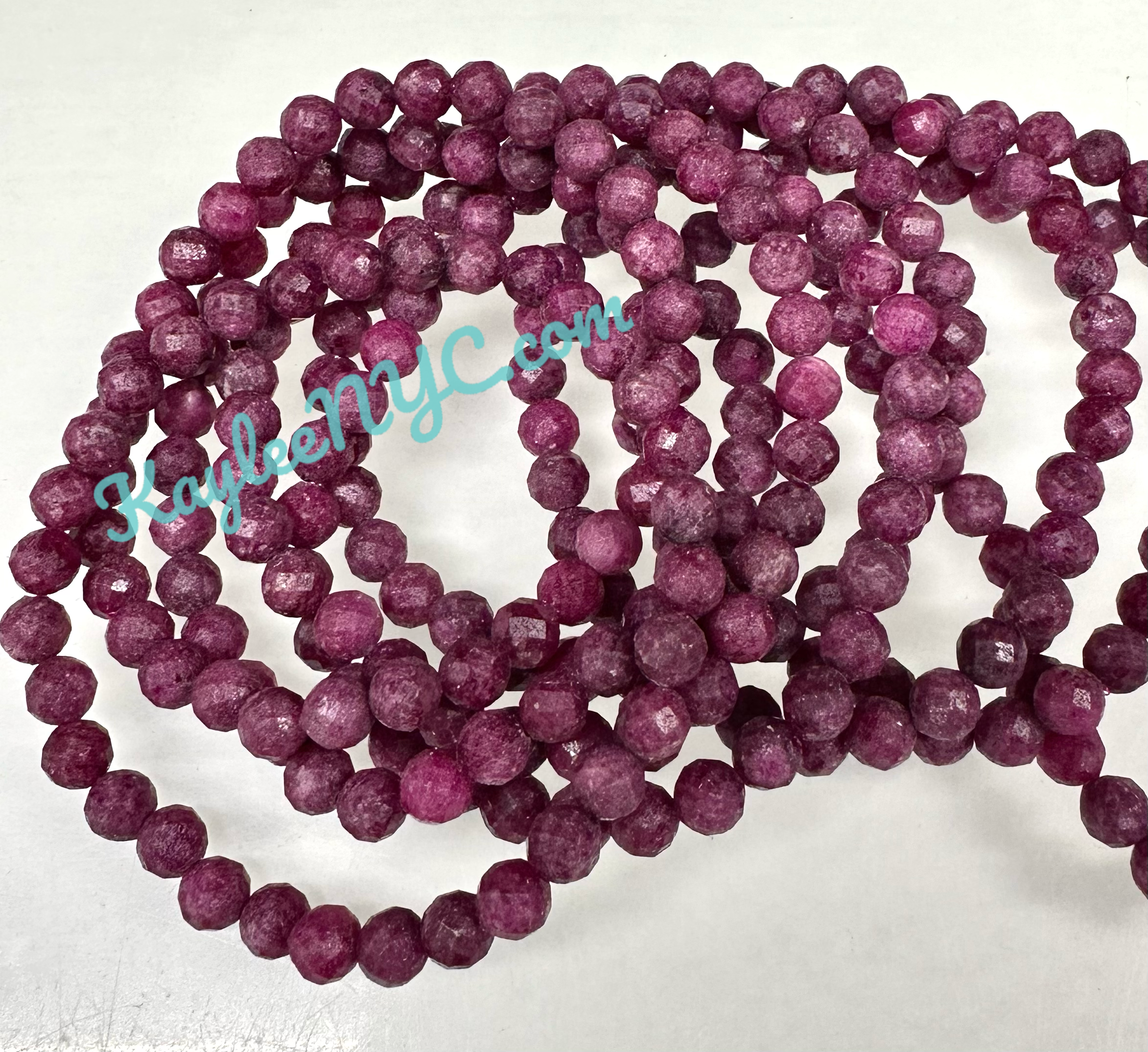Ruby Faceted 5mm Stretch Bracelet