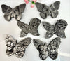 Silver Sheen Obsidian Butterfly Carvings