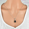 Black Onyx & Sterling Silver Heart Necklace