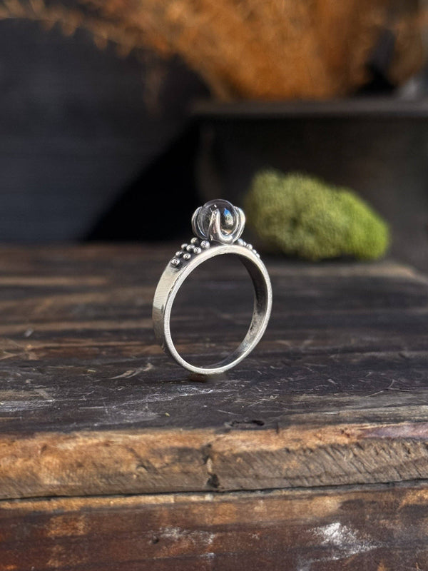 Quartz Crystal Ball Ring Size 9