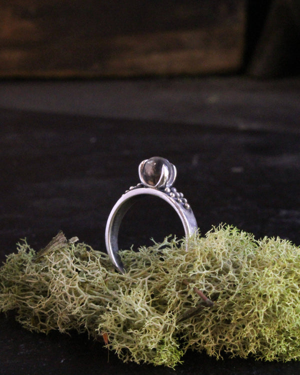 Quartz Crystal Ball Ring Size 9