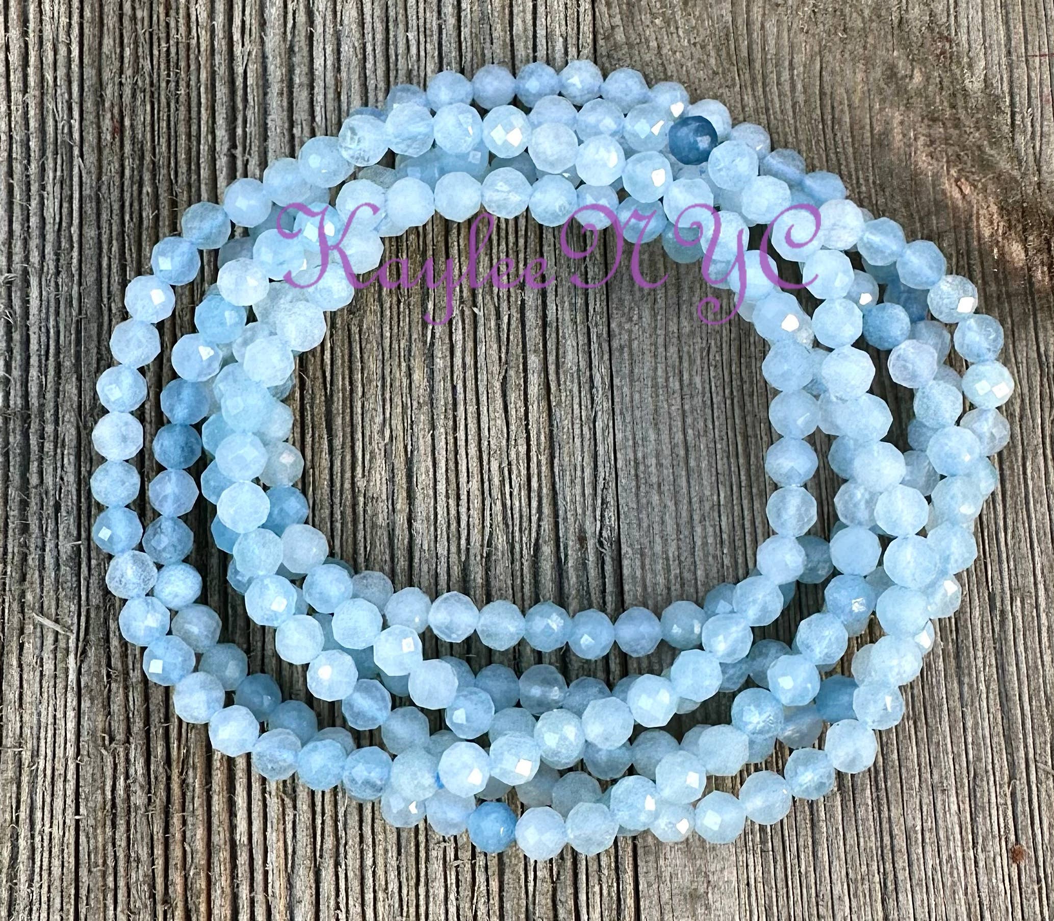 Aquamarine Faceted Bracelet