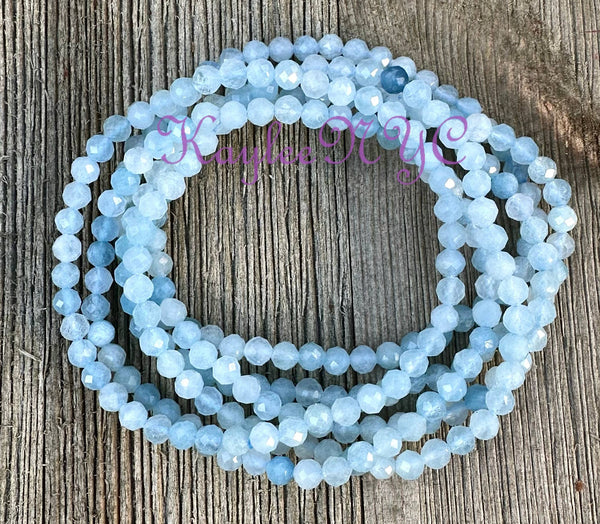 Aquamarine Faceted Bracelet