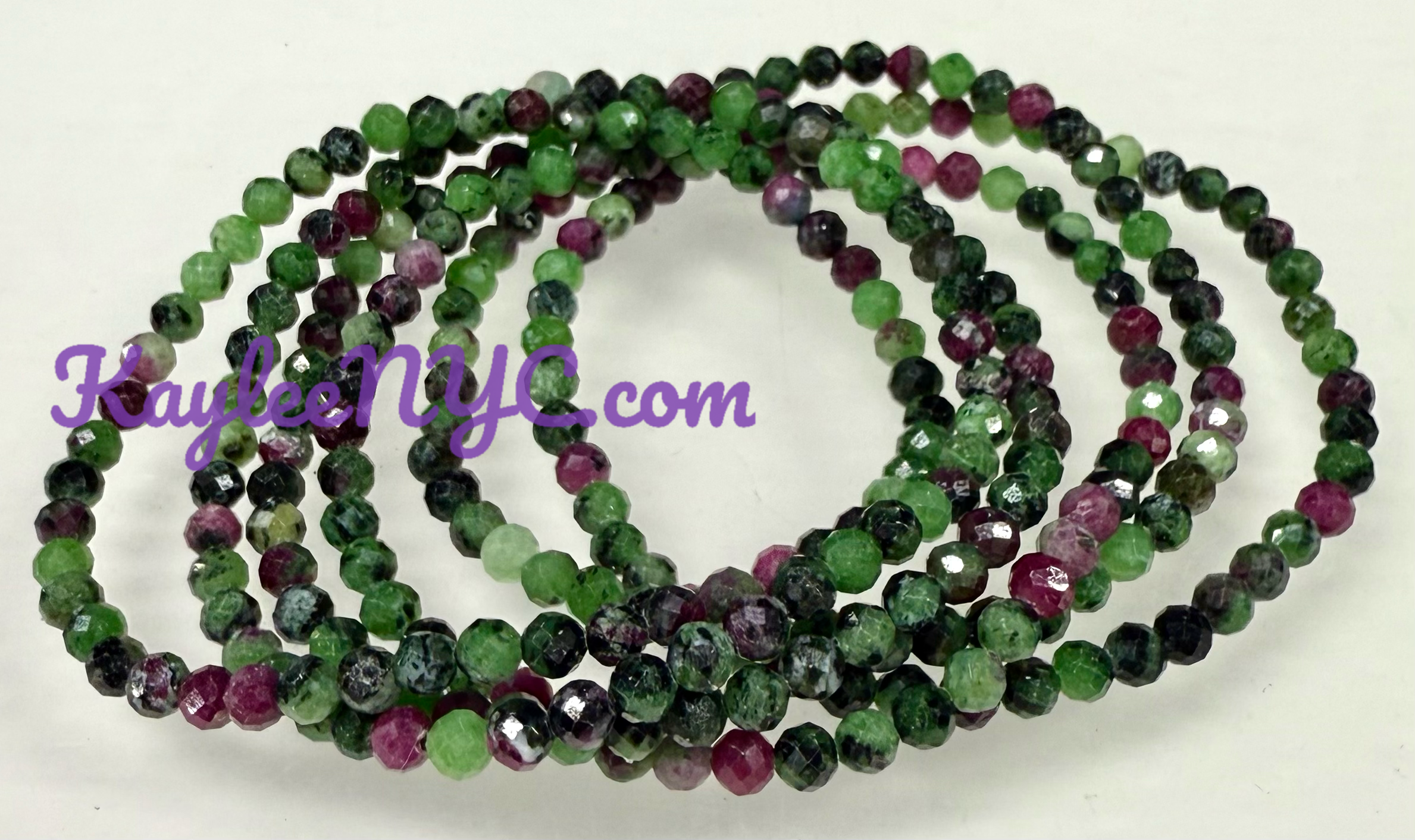 Faceted Ruby Zoisite Bracelet