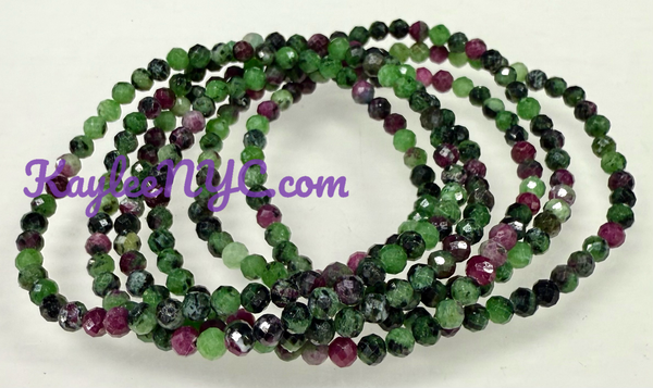 Faceted Ruby Zoisite Bracelet