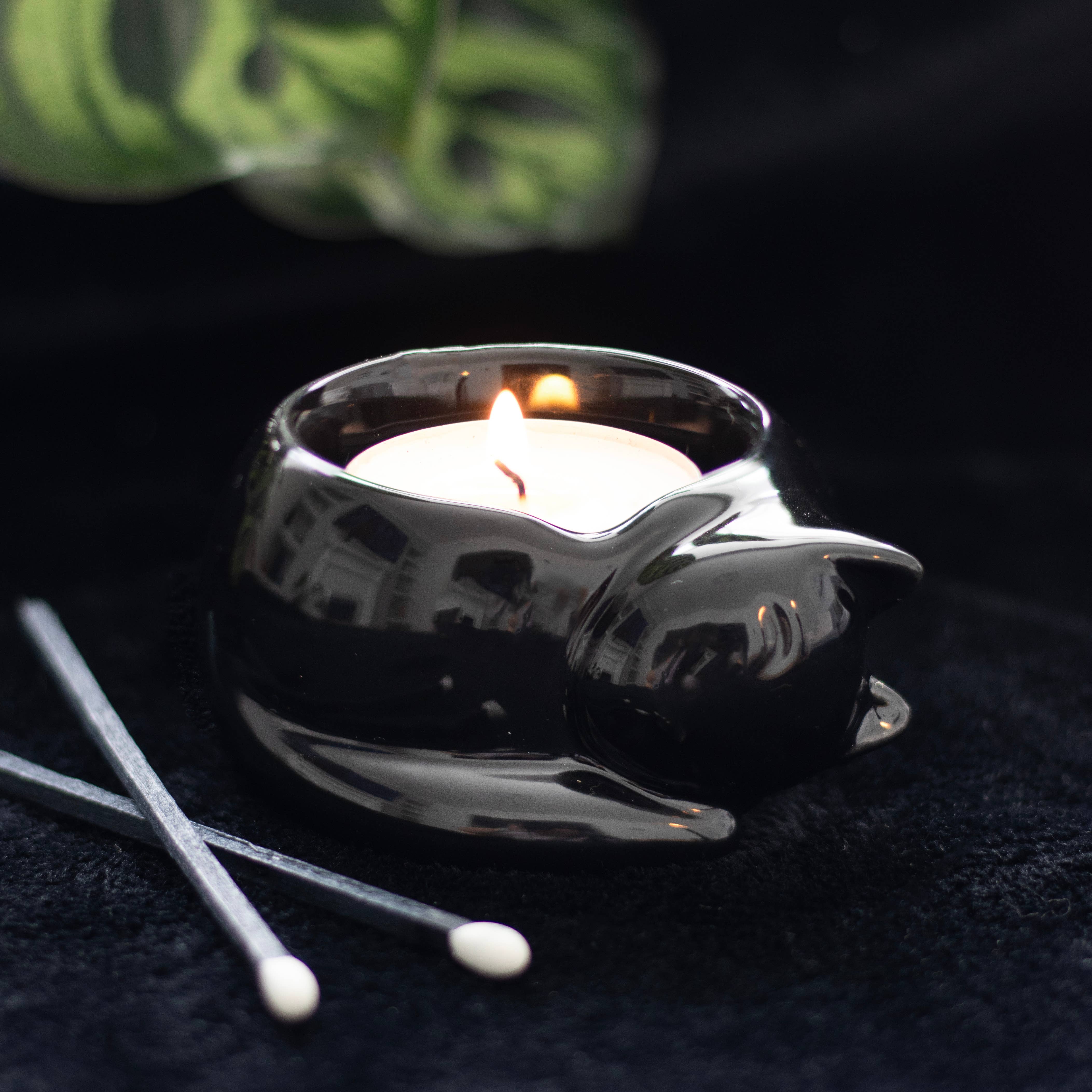 Black Cat Tealight Holder