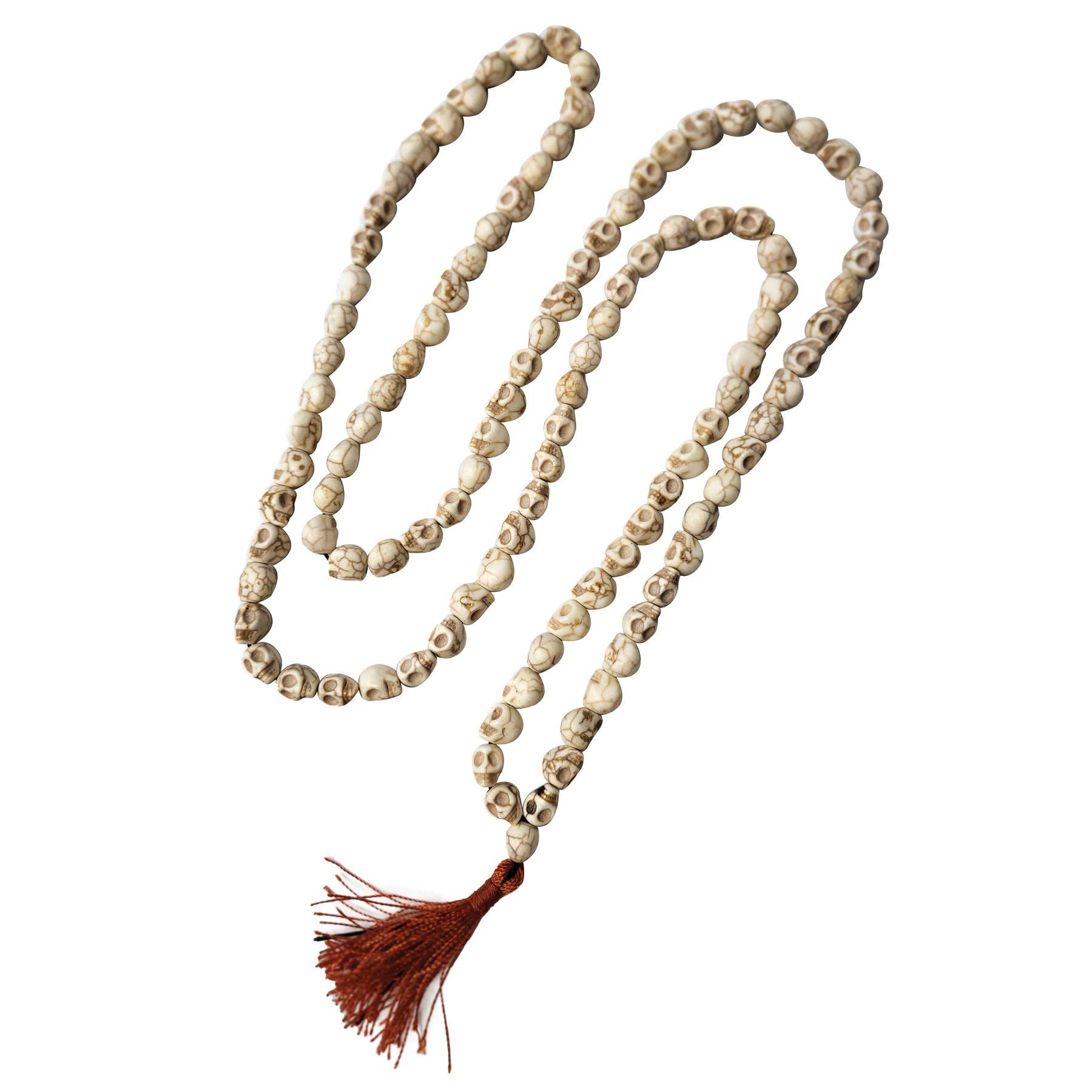 Hand Carved Bone Skull Mala