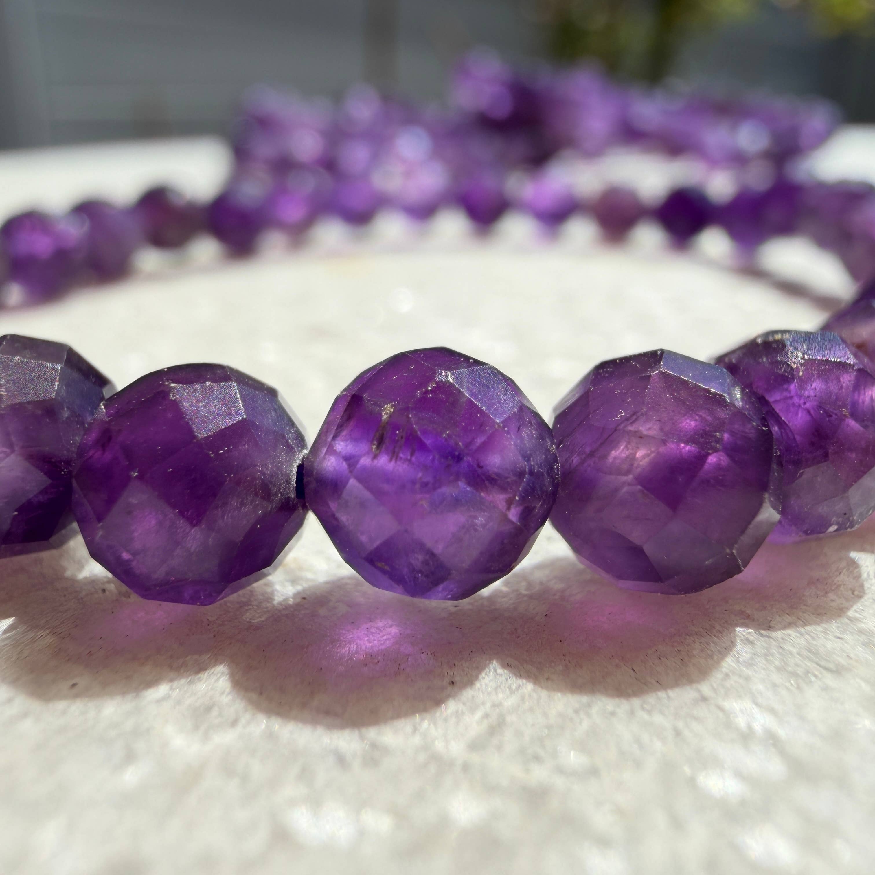6mm Faceted Amethyst Bracelet