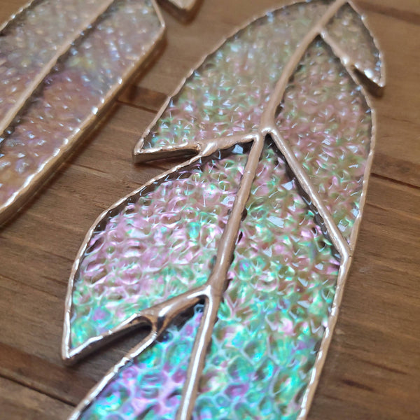 Iridescent Glass Feather Set