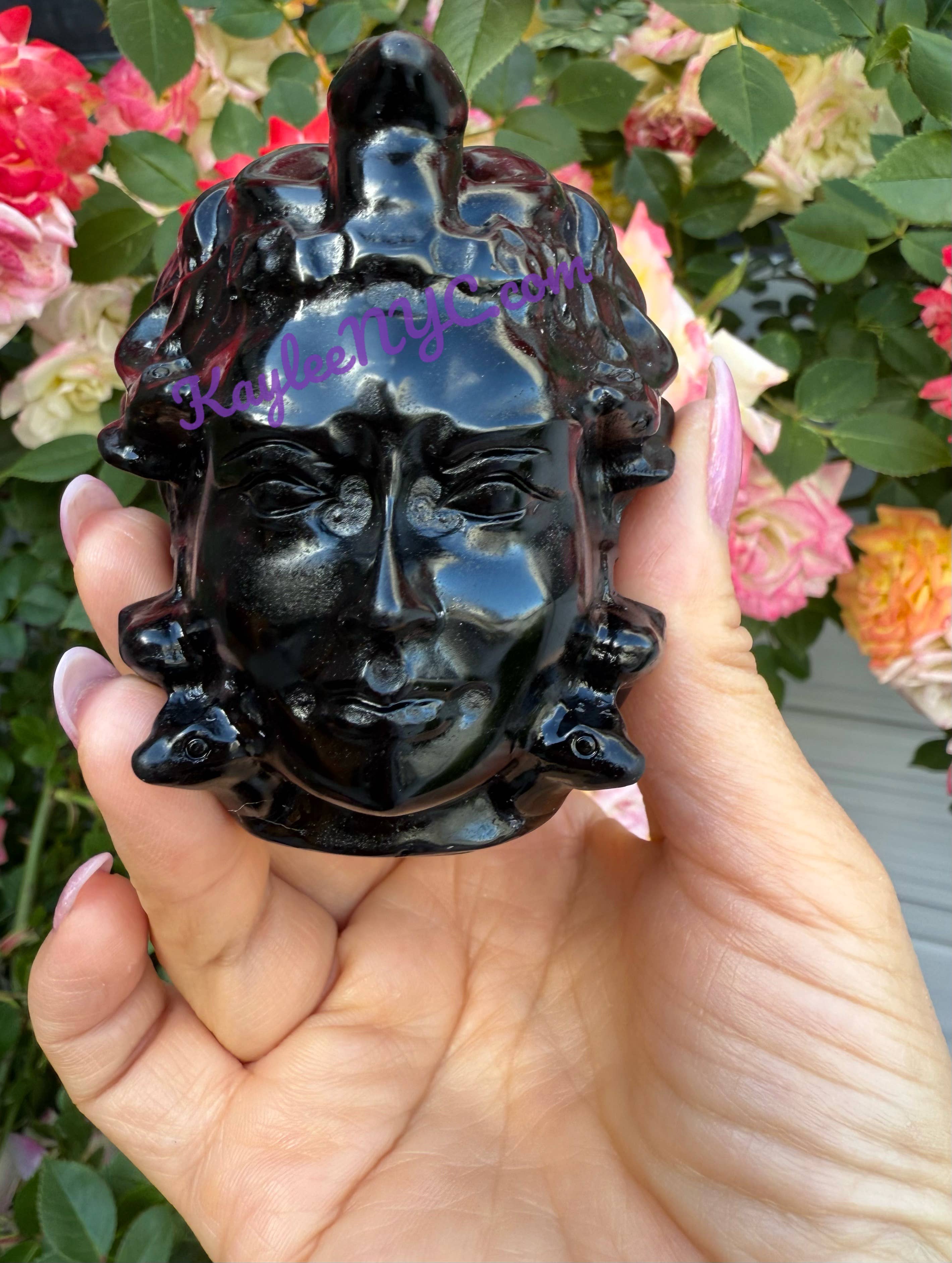 Obsidian Medusa Head