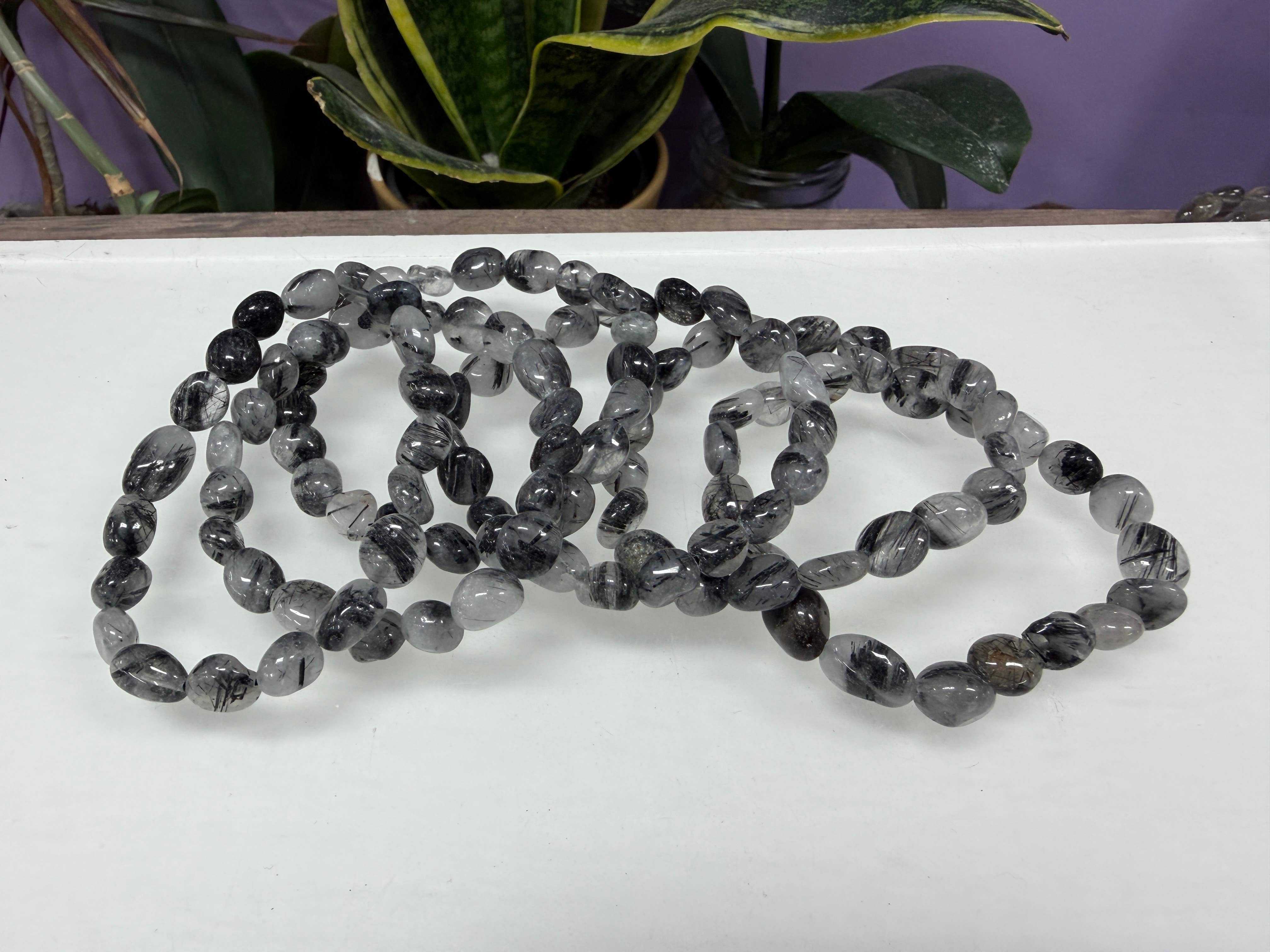 8mm Tourmalinated Quartz Bracelet
