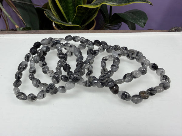 8mm Tourmalinated Quartz Bracelet