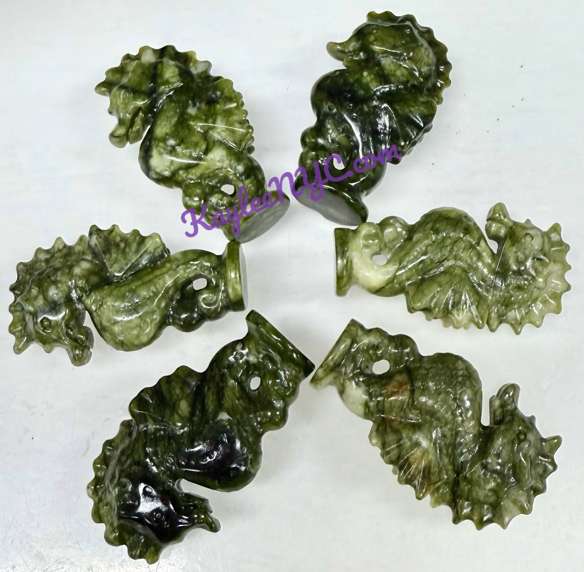 Nephrite Jade Seahorses