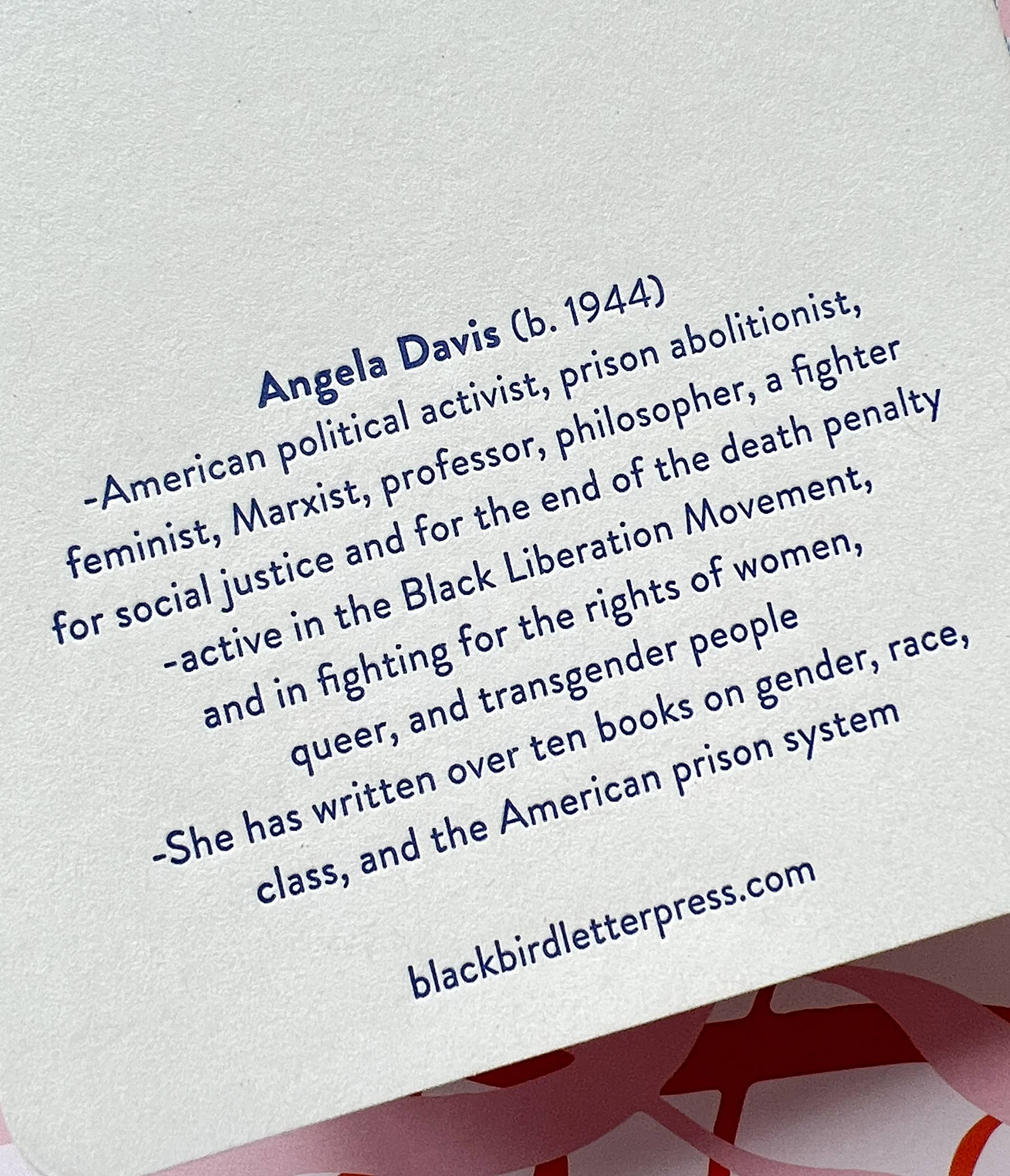 Angela Davis Letterpress Notebook