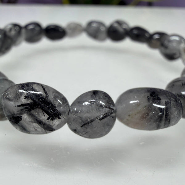 8mm Tourmalinated Quartz Bracelet
