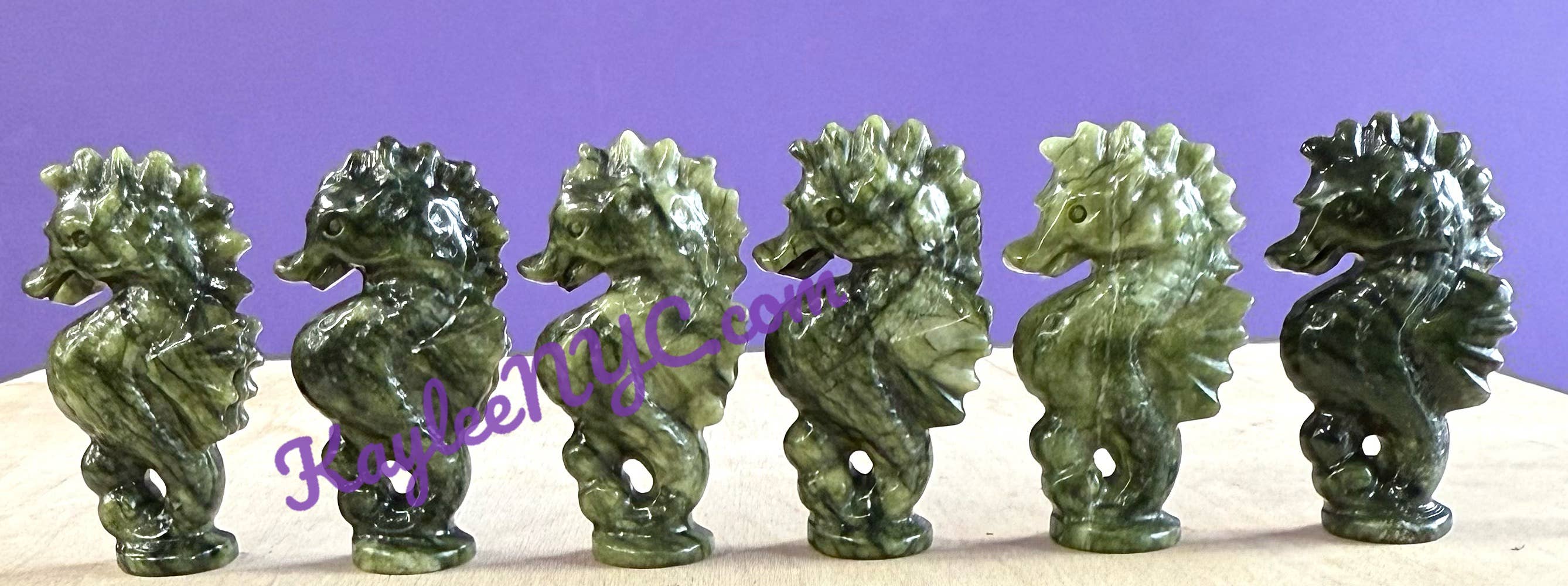 Nephrite Jade Seahorses