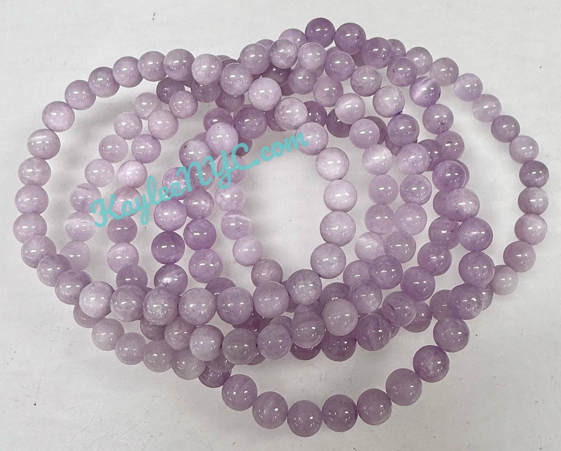 Natural Kunzite 6mm 7.5” Crystal Healing Stretch Bracelet