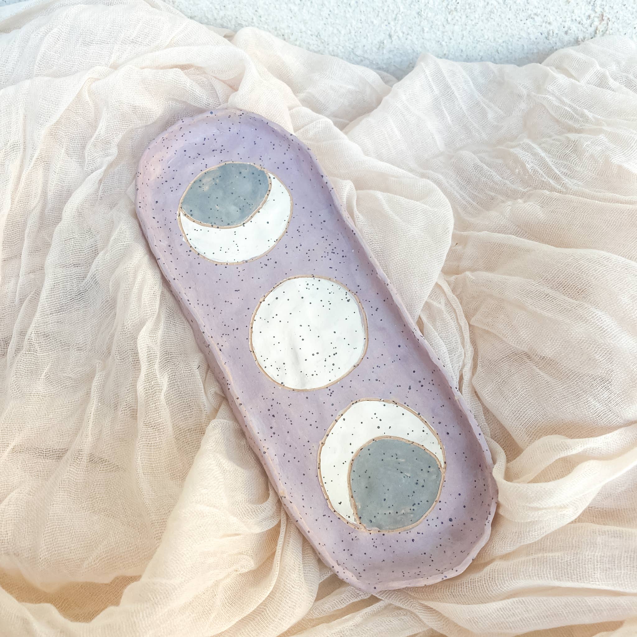 Moon Phases Oval Tray: Lilac