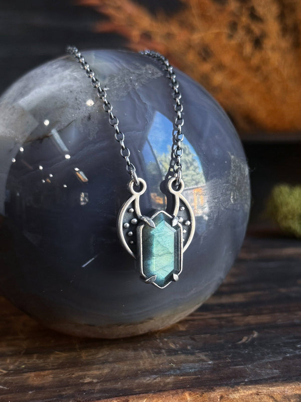 Labradorite Maiden Moon Necklace