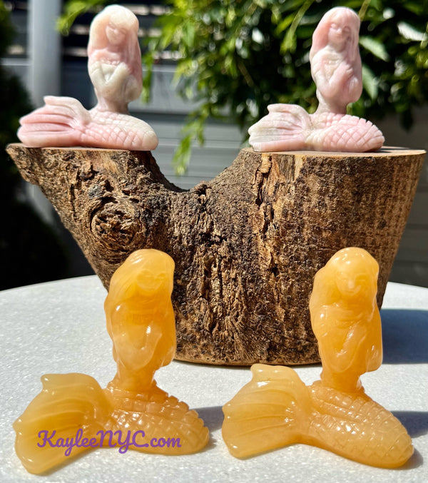 Pink Opal or Orange Calcite Mermaid