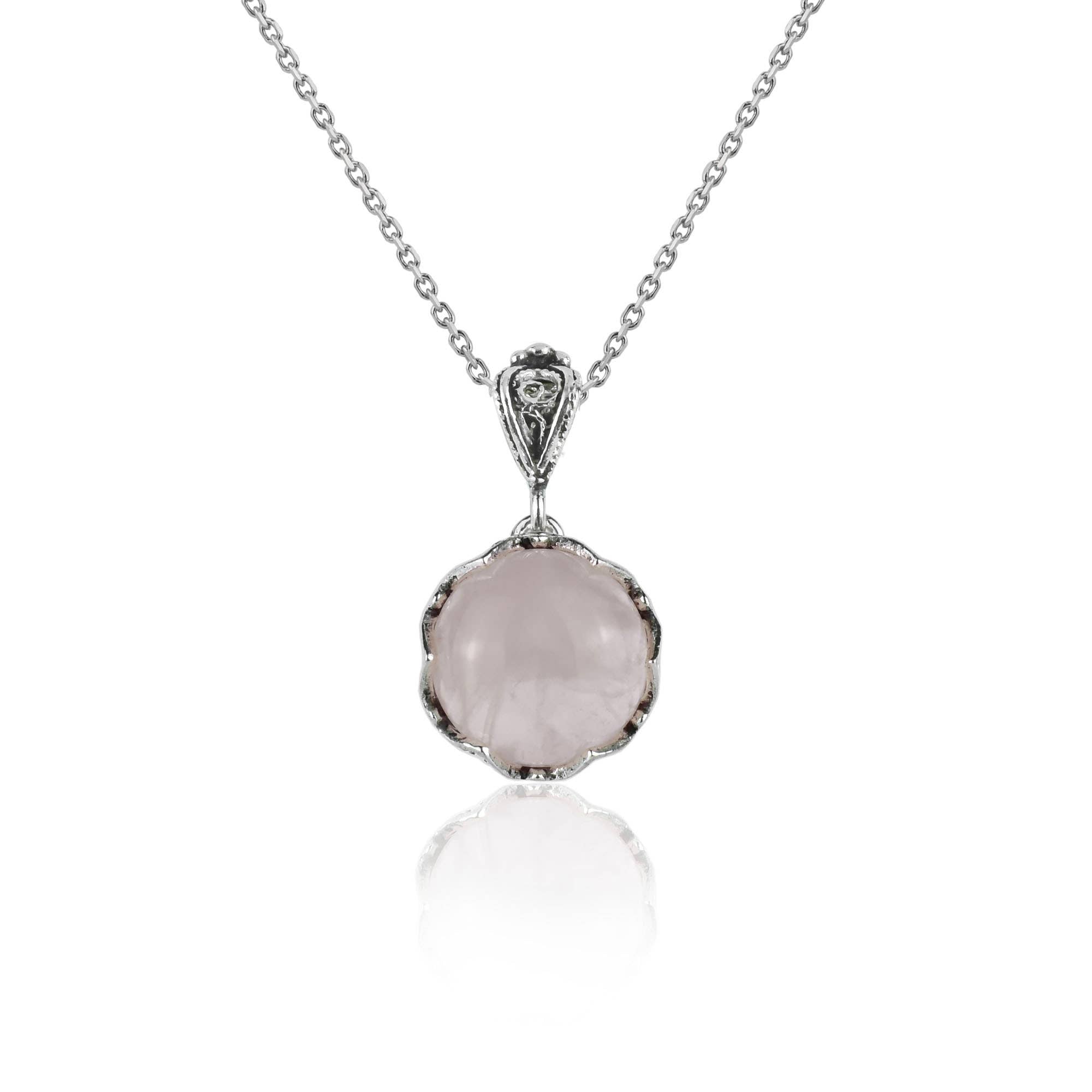 Rose Quartz & Sterling Silver Necklace