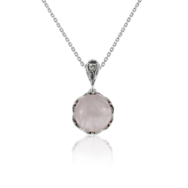 Rose Quartz & Sterling Silver Necklace